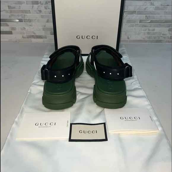 GUCCi kids Aguru Trek brand-embellished leather sandals 5-8 years 33 - Picture 4 of 7